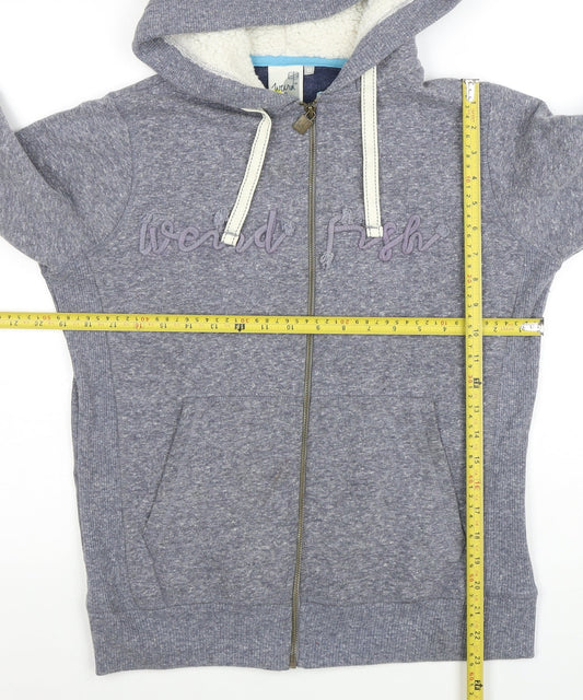 Womens UK Size 10 Weird Fish Grey Full Zip Hoodie