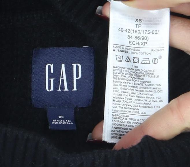 Womens UK Size XS Gap Black Pullover Jumper