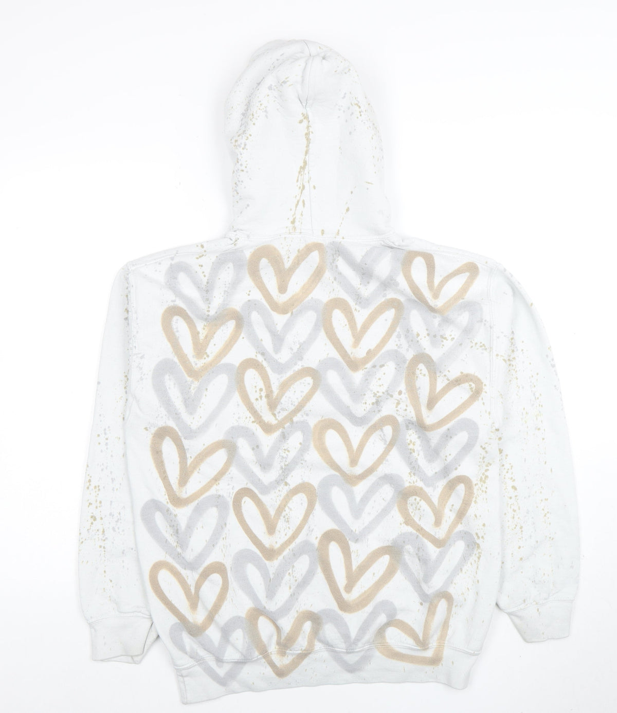 Womens UK Size M Gildan White Pullover Hoodie