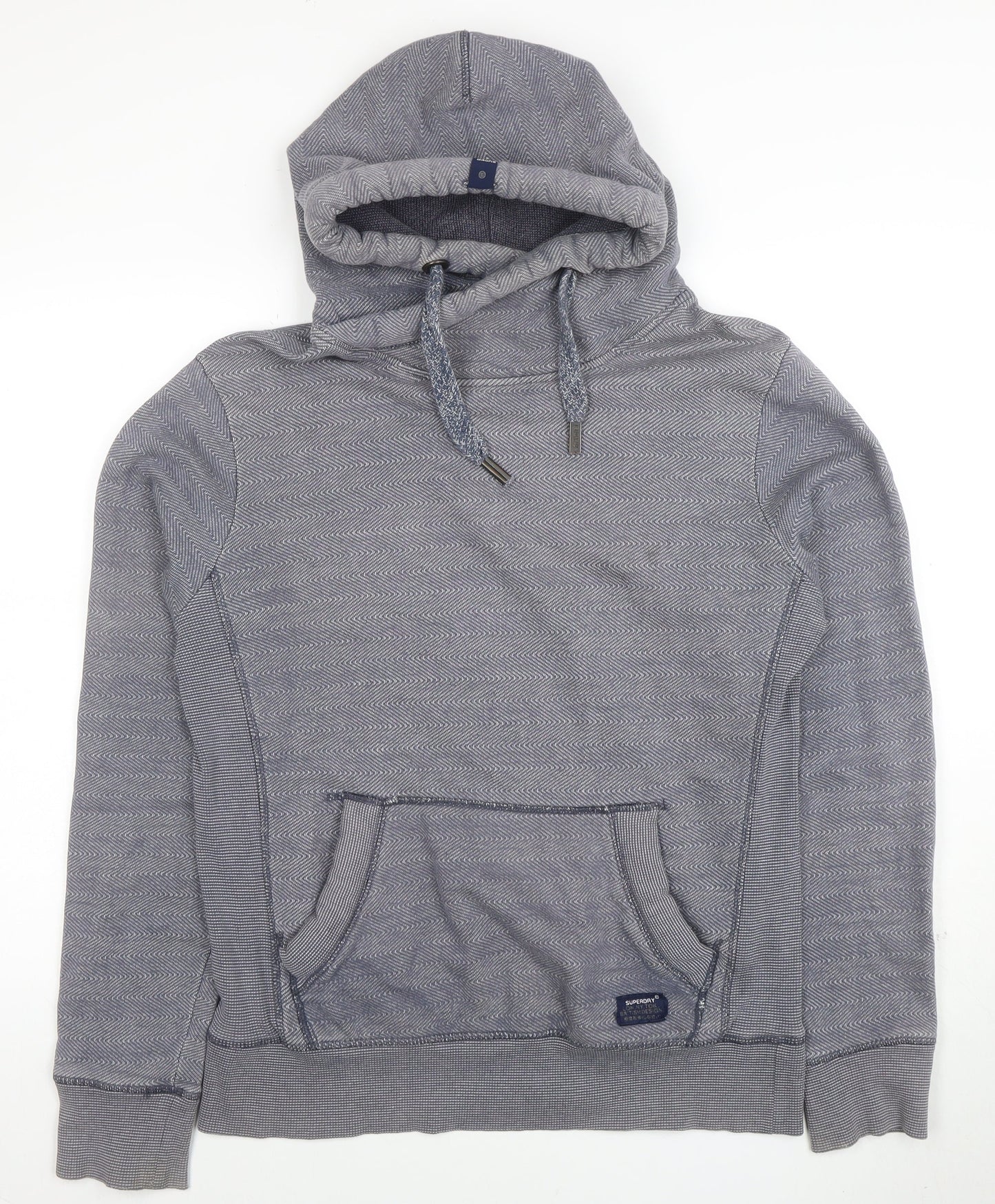 Mens UK Size M Superdry Blue Pullover Hoodie