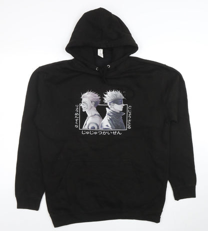 Mens UK Size L Just Hoods Black Pullover Hoodie
