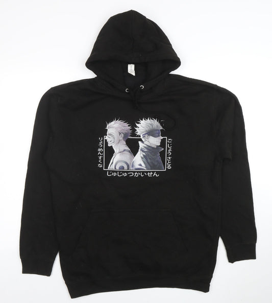 Mens UK Size L Just Hoods Black Pullover Hoodie