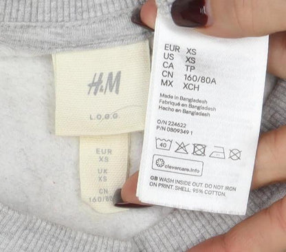 Womens UK Size XS H&M Grey Pullover Sweatshirt
