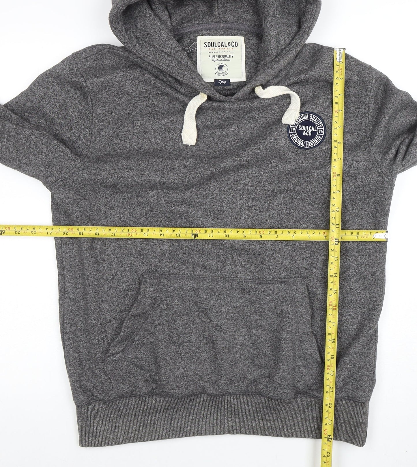 Mens UK Size L SoulCal & Co Grey Pullover Hoodie