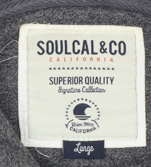 Mens UK Size L SoulCal & Co Grey Pullover Hoodie