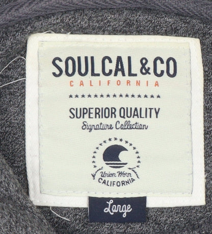 Mens UK Size L SoulCal & Co Grey Pullover Hoodie
