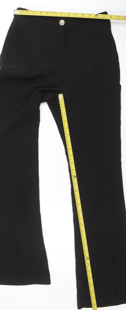 River Island Women’s Black Slim Fit Flared Dress Trousers Size 10