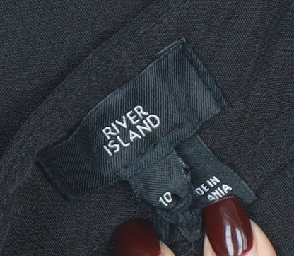 River Island Women’s Black Slim Fit Flared Dress Trousers Size 10