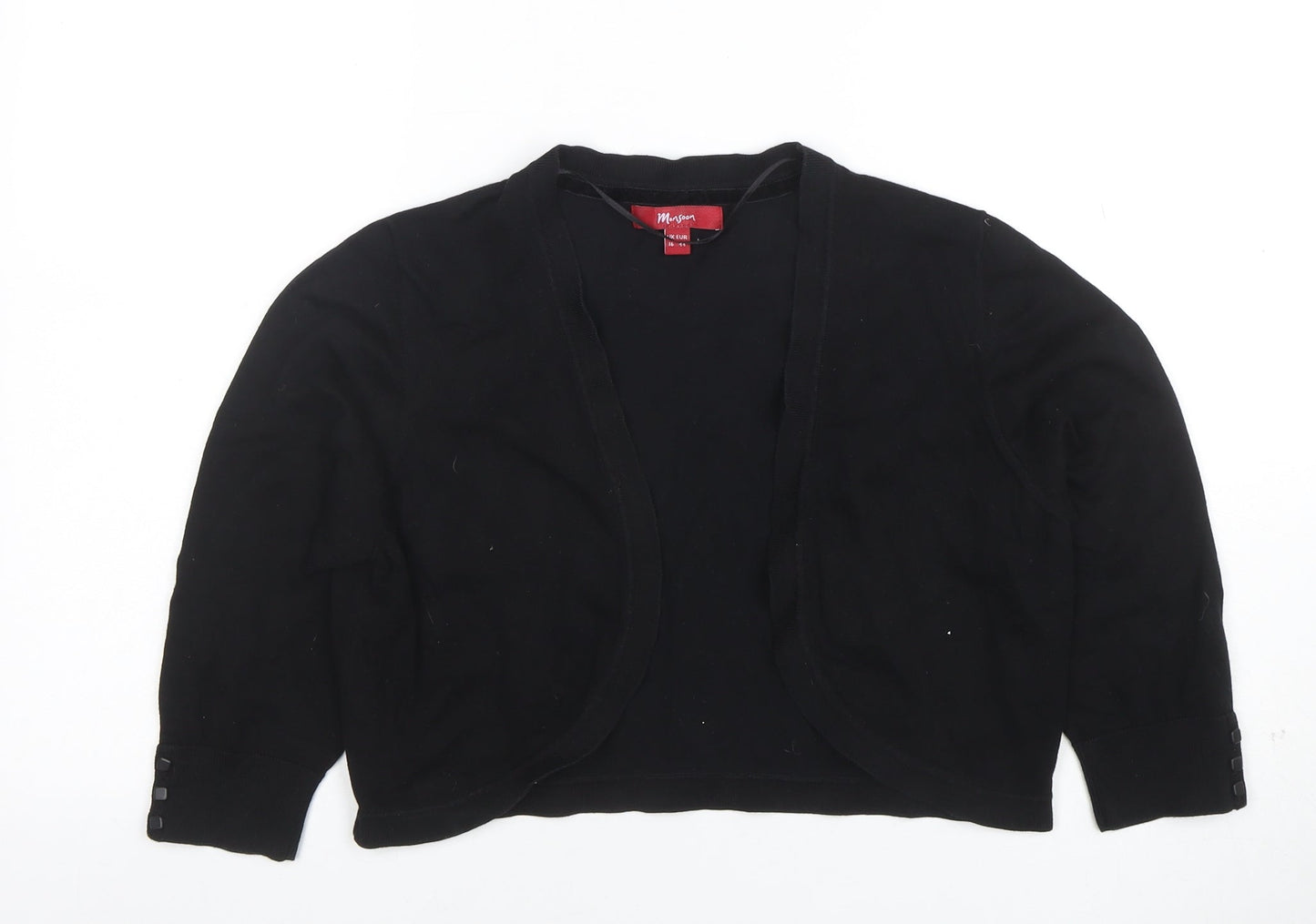 Womens UK Size 16 Monsoon Black Cropped Blouse