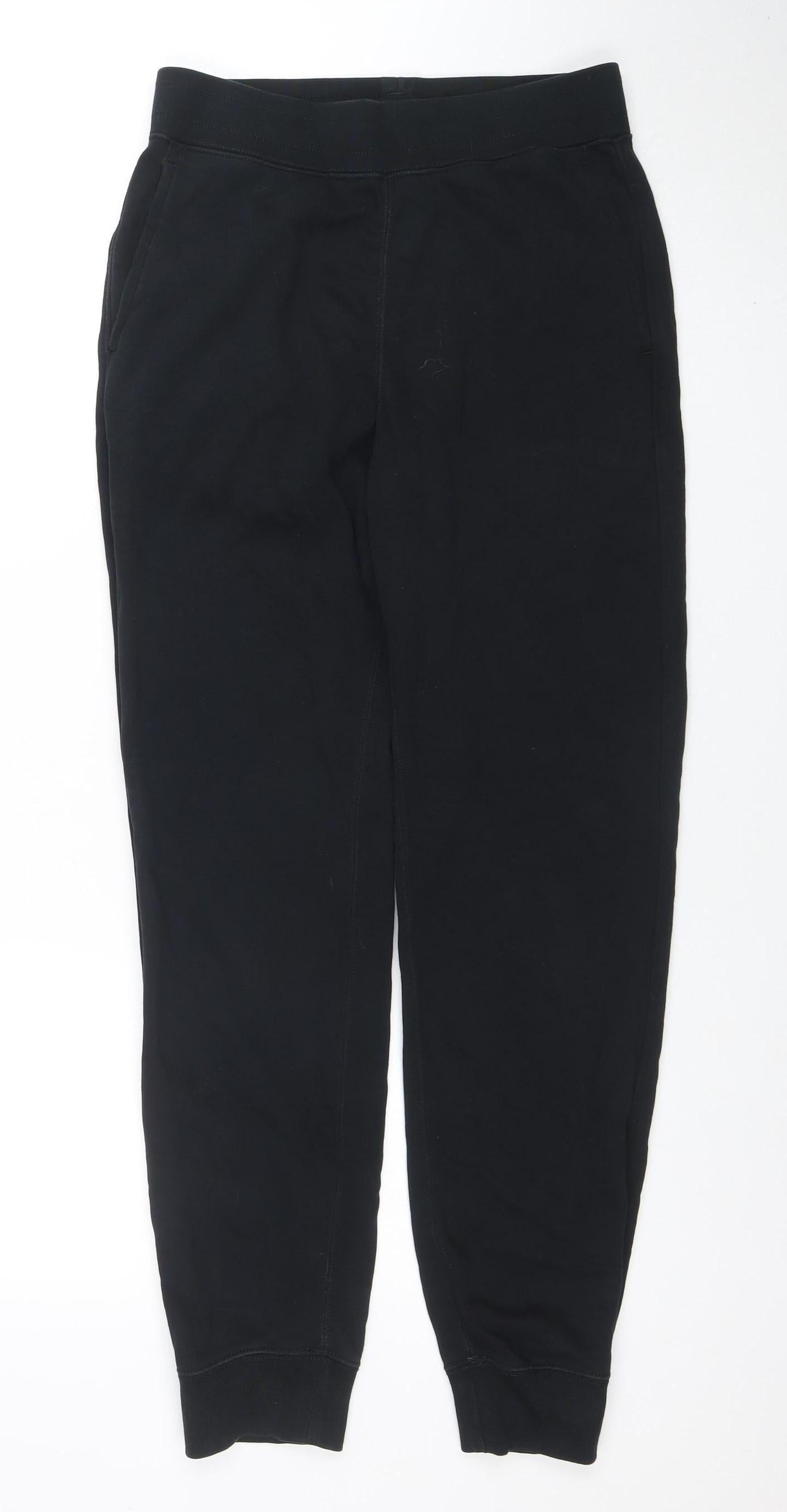 Womens UK Size S Uniqlo Regular Fit Jogger Black Trousers