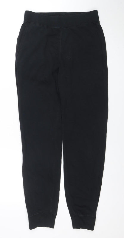 Womens UK Size S Uniqlo Regular Fit Jogger Black Trousers