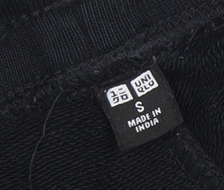 Womens UK Size S Uniqlo Regular Fit Jogger Black Trousers