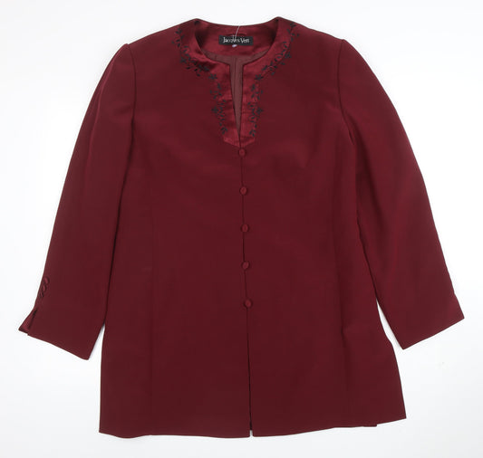 Womens UK Size 14 Jacques Vert Regular Red Suit Jacket