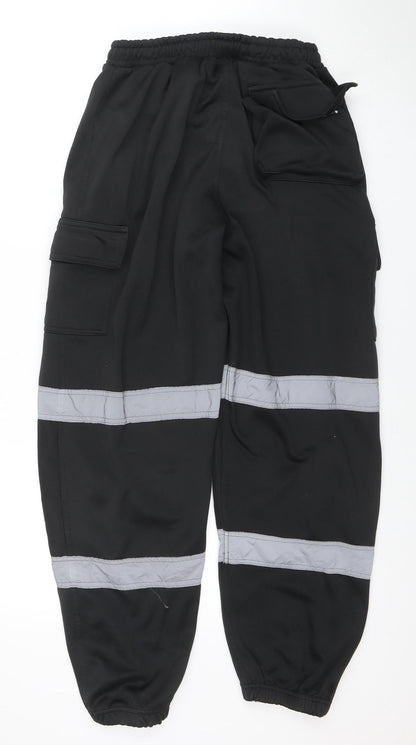 Mens UK Size L Dolce Vari Regular Fit Jogger Black Trousers