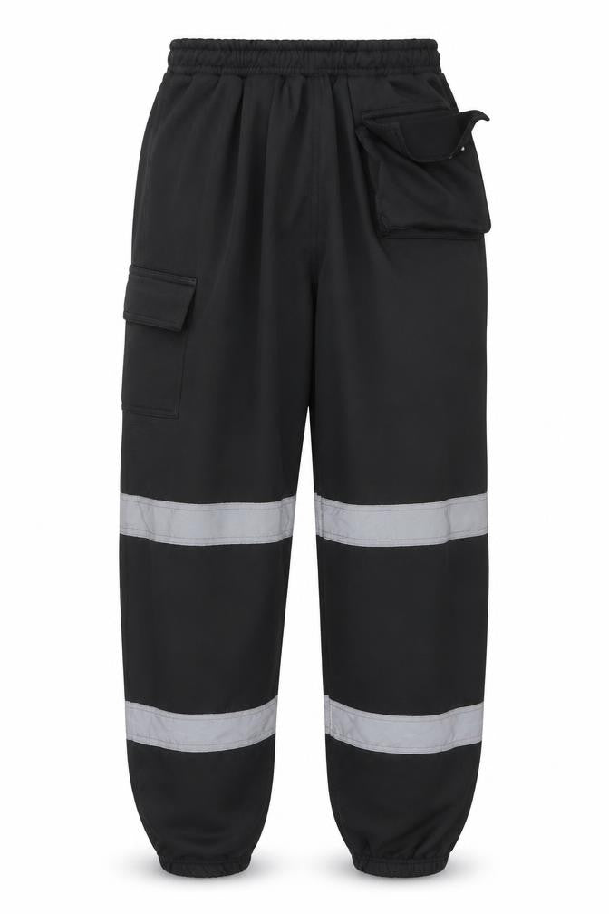 Mens UK Size L Dolce Vari Regular Fit Jogger Black Trousers