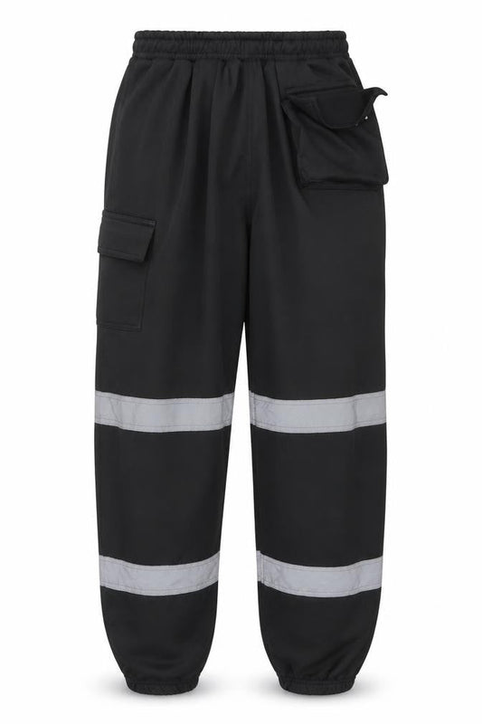 Mens UK Size L Dolce Vari Regular Fit Jogger Black Trousers