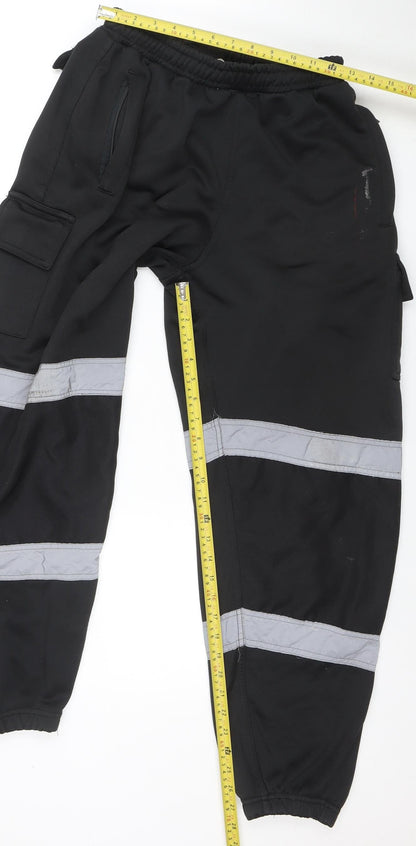 Mens UK Size L Dolce Vari Regular Fit Jogger Black Trousers