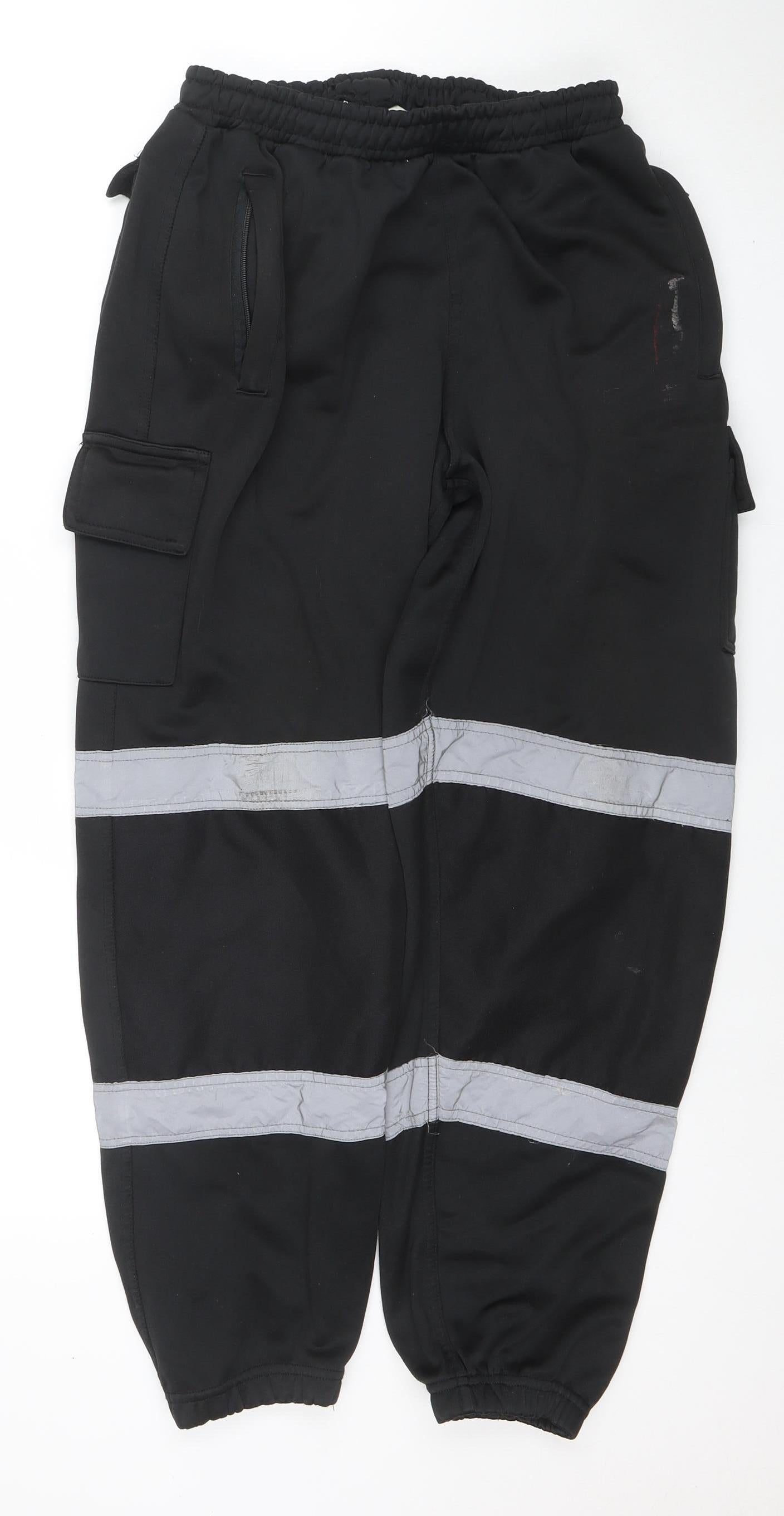 Mens UK Size L Dolce Vari Regular Fit Jogger Black Trousers