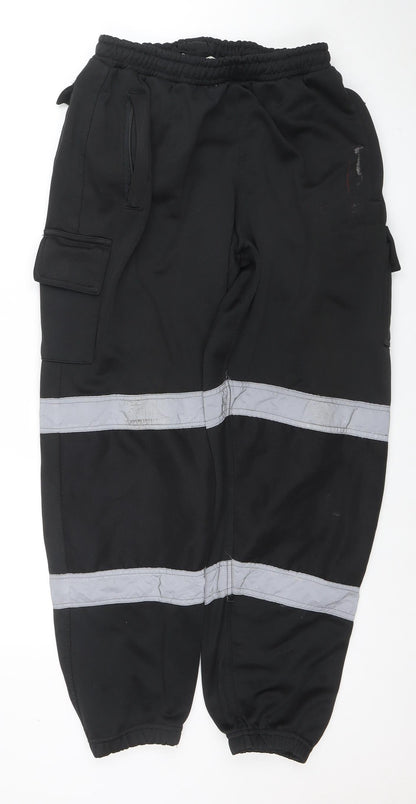 Mens UK Size L Dolce Vari Regular Fit Jogger Black Trousers