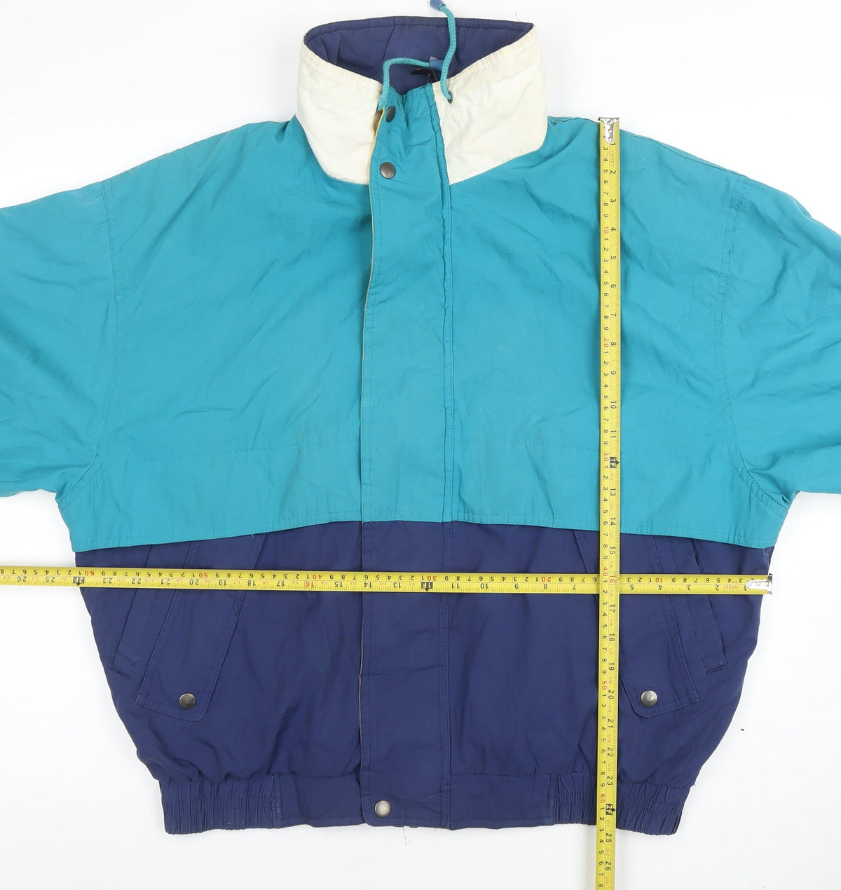 Towncraft Men’s Blue 90s Retro Windbreaker Jacket Size L