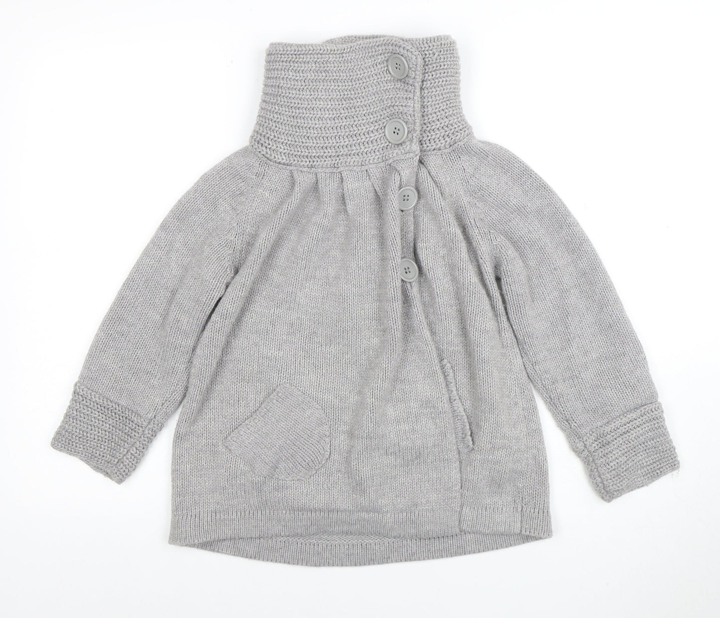 Womens UK Size 10 Xhye Grey Cardigan Jumper