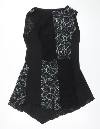 Apricot Women’s Black Geometric Lace Tank Dress L