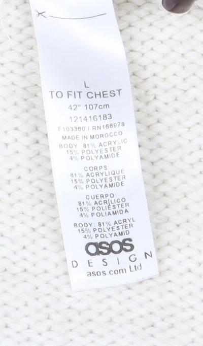 Mens UK Size L ASOS Ivory Pullover Jumper