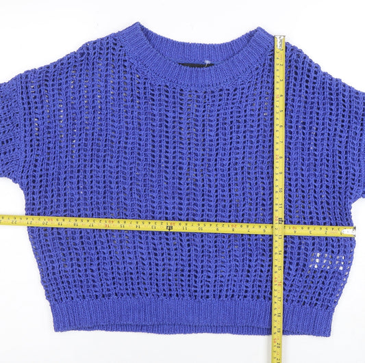 Womens UK Size S Zara Blue Pullover Jumper
