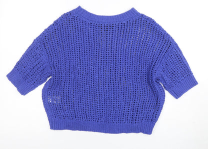 Womens UK Size S Zara Blue Pullover Jumper