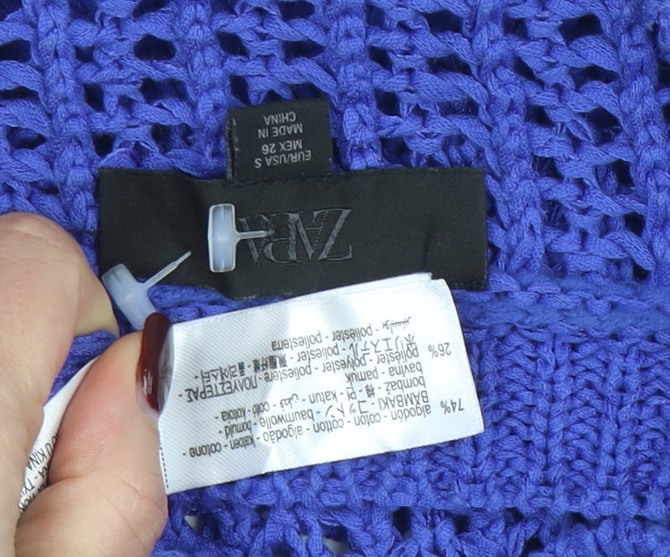 Womens UK Size S Zara Blue Pullover Jumper