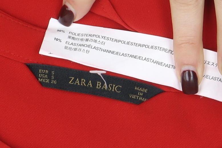 Womens UK Size S ZARA BASIC Red Basic Blouse