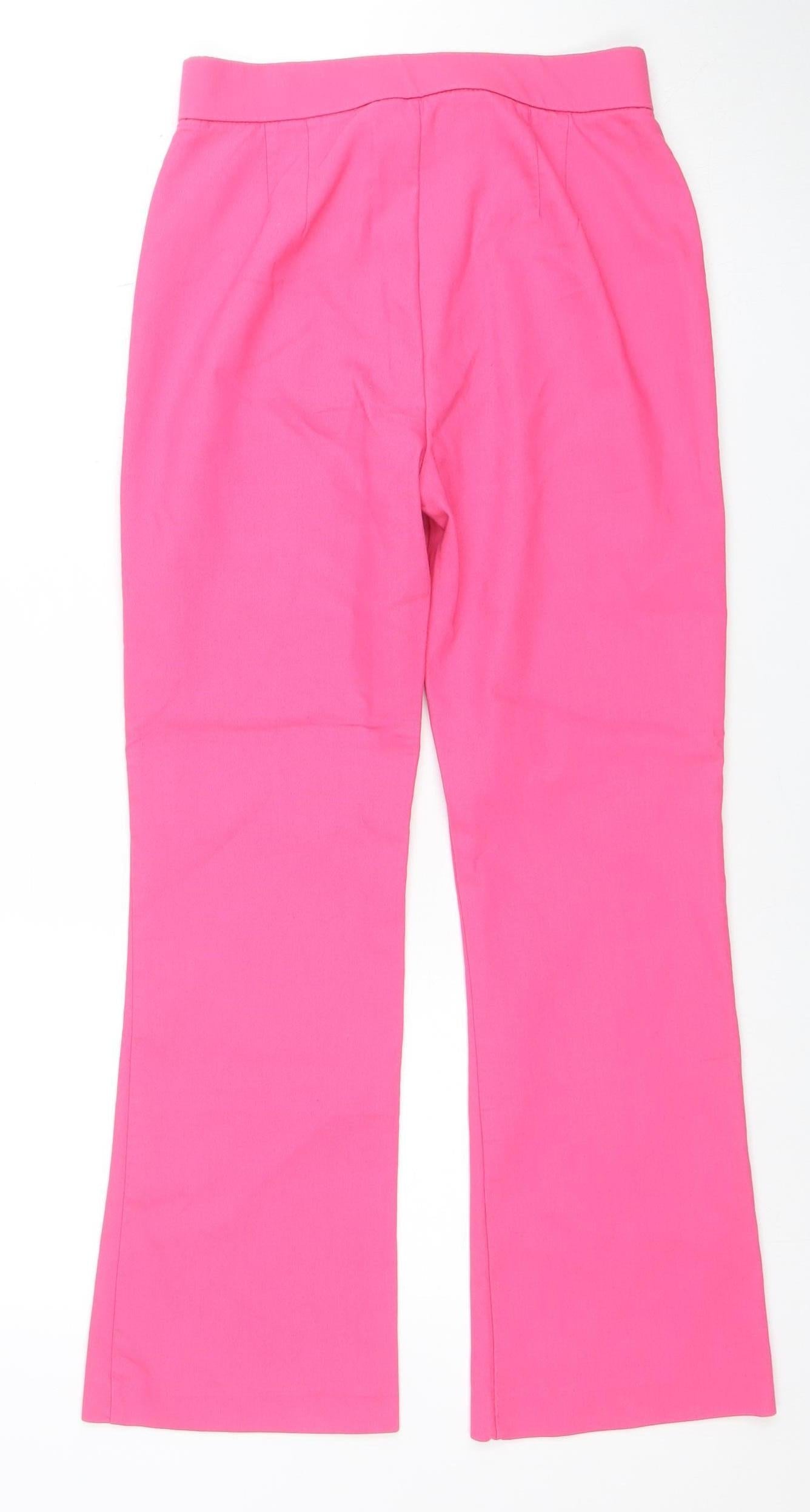 Womens UK Size S Zara Slim Fit Casual Workwear Pink Trousers