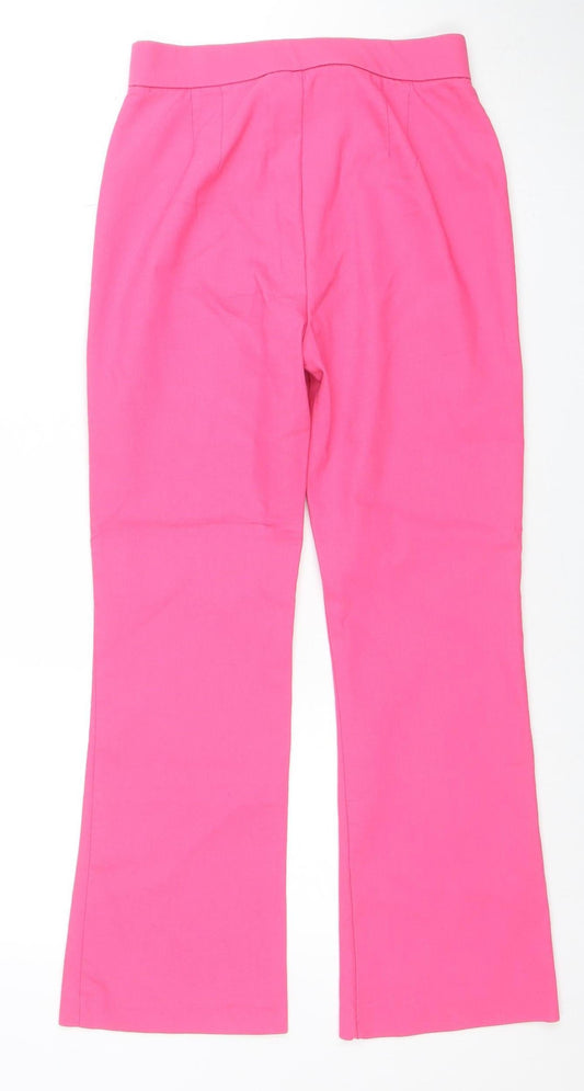 Womens UK Size S Zara Slim Fit Casual Workwear Pink Trousers