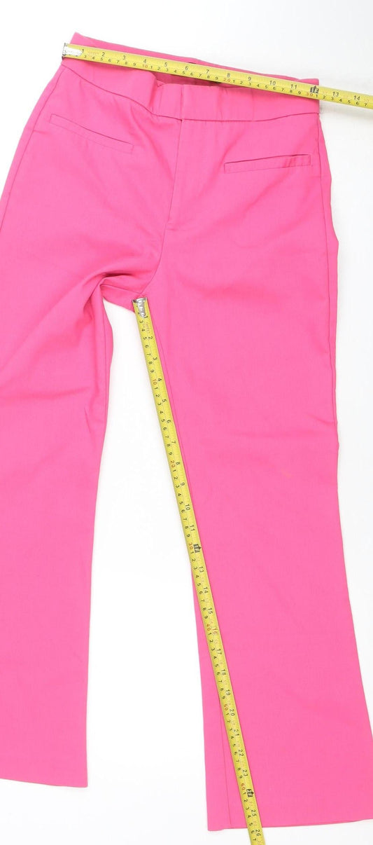 Womens UK Size S Zara Slim Fit Casual Workwear Pink Trousers