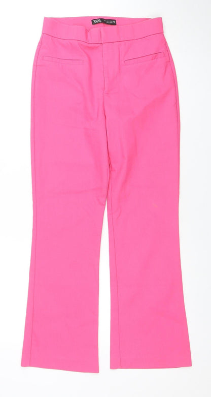 Womens UK Size S Zara Slim Fit Casual Workwear Pink Trousers