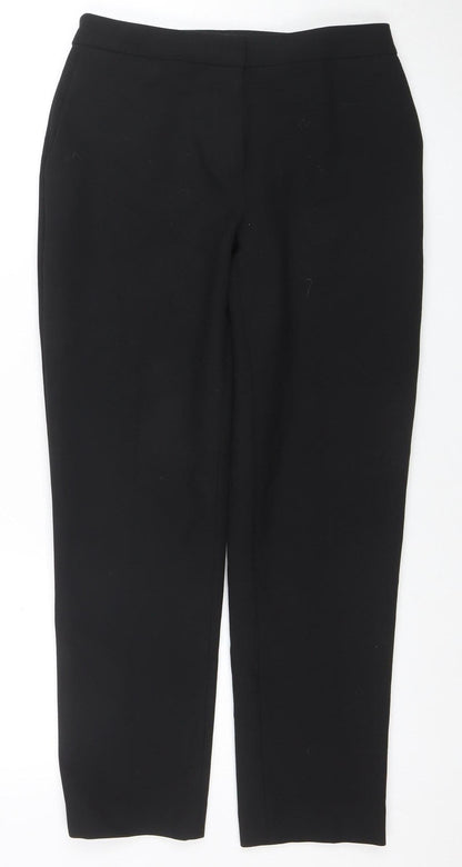 Womens UK Size 8 Jaeger Slim Fit Cropped Black Trousers
