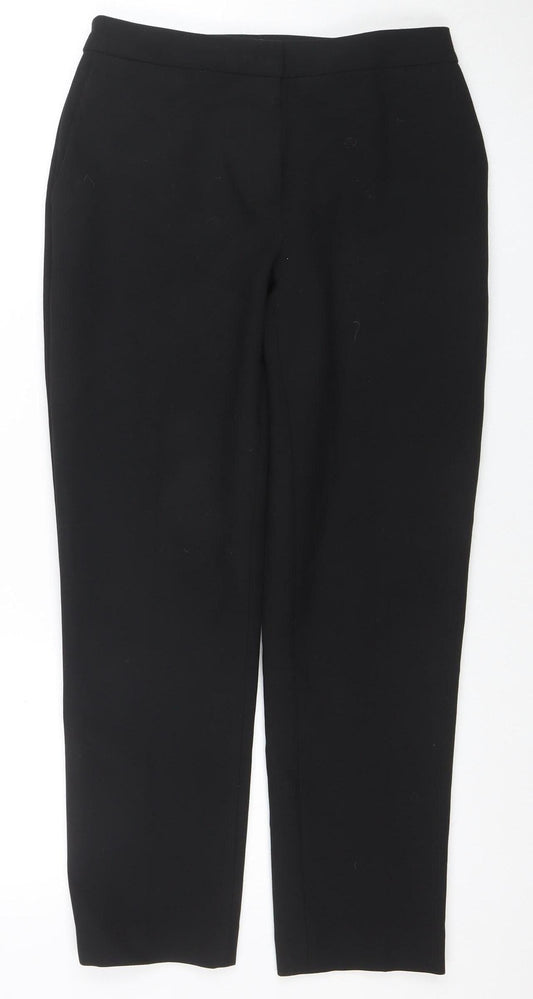 Womens UK Size 8 Jaeger Slim Fit Cropped Black Trousers