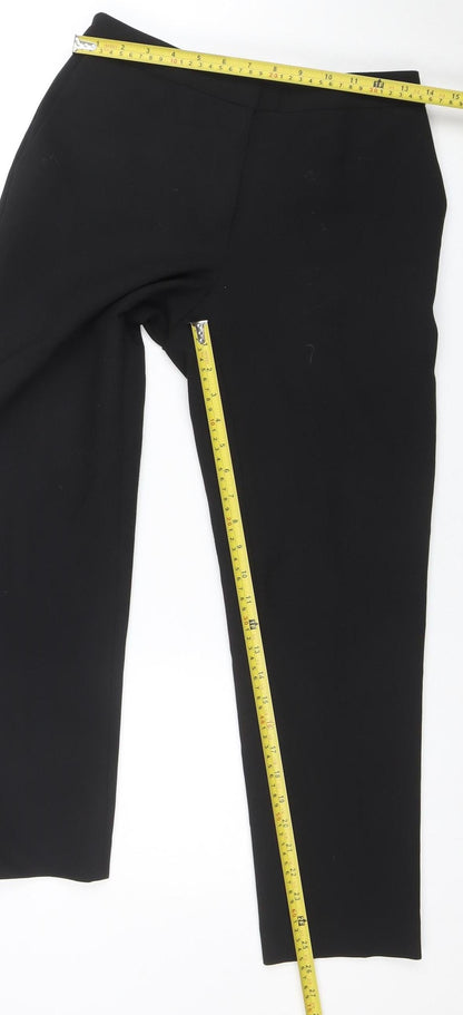 Womens UK Size 8 Jaeger Slim Fit Cropped Black Trousers