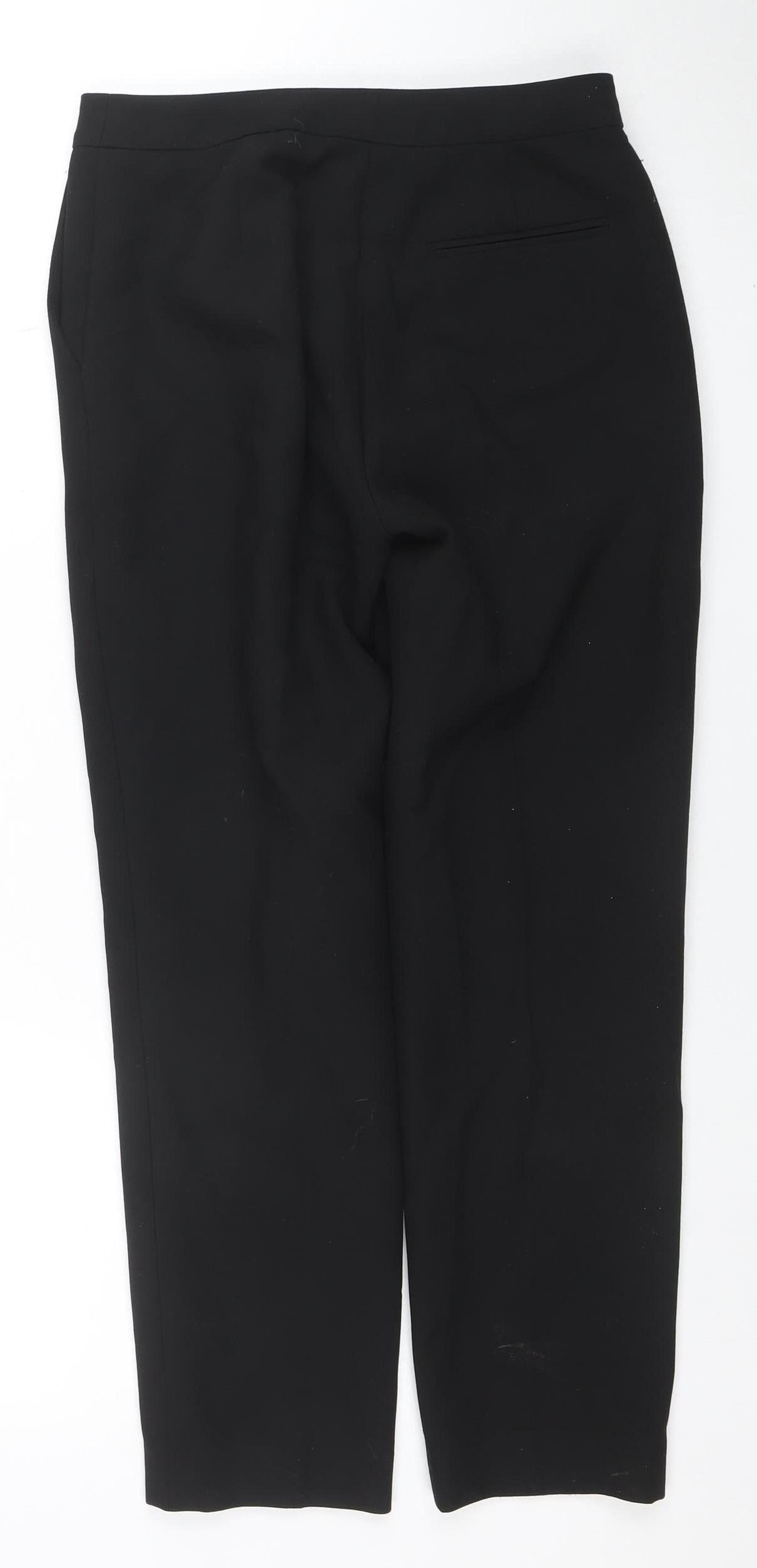 Womens UK Size 8 Jaeger Slim Fit Cropped Black Trousers