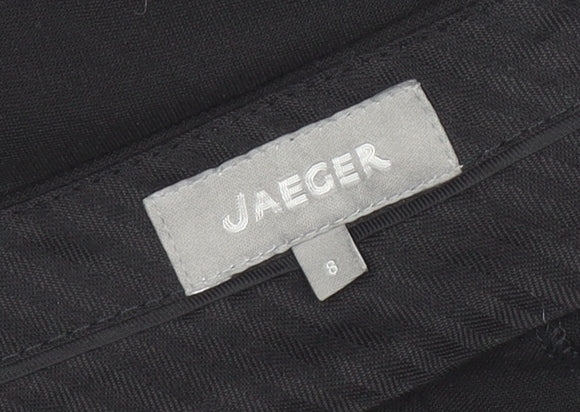 Womens UK Size 8 Jaeger Slim Fit Cropped Black Trousers