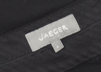 Womens UK Size 8 Jaeger Slim Fit Cropped Black Trousers