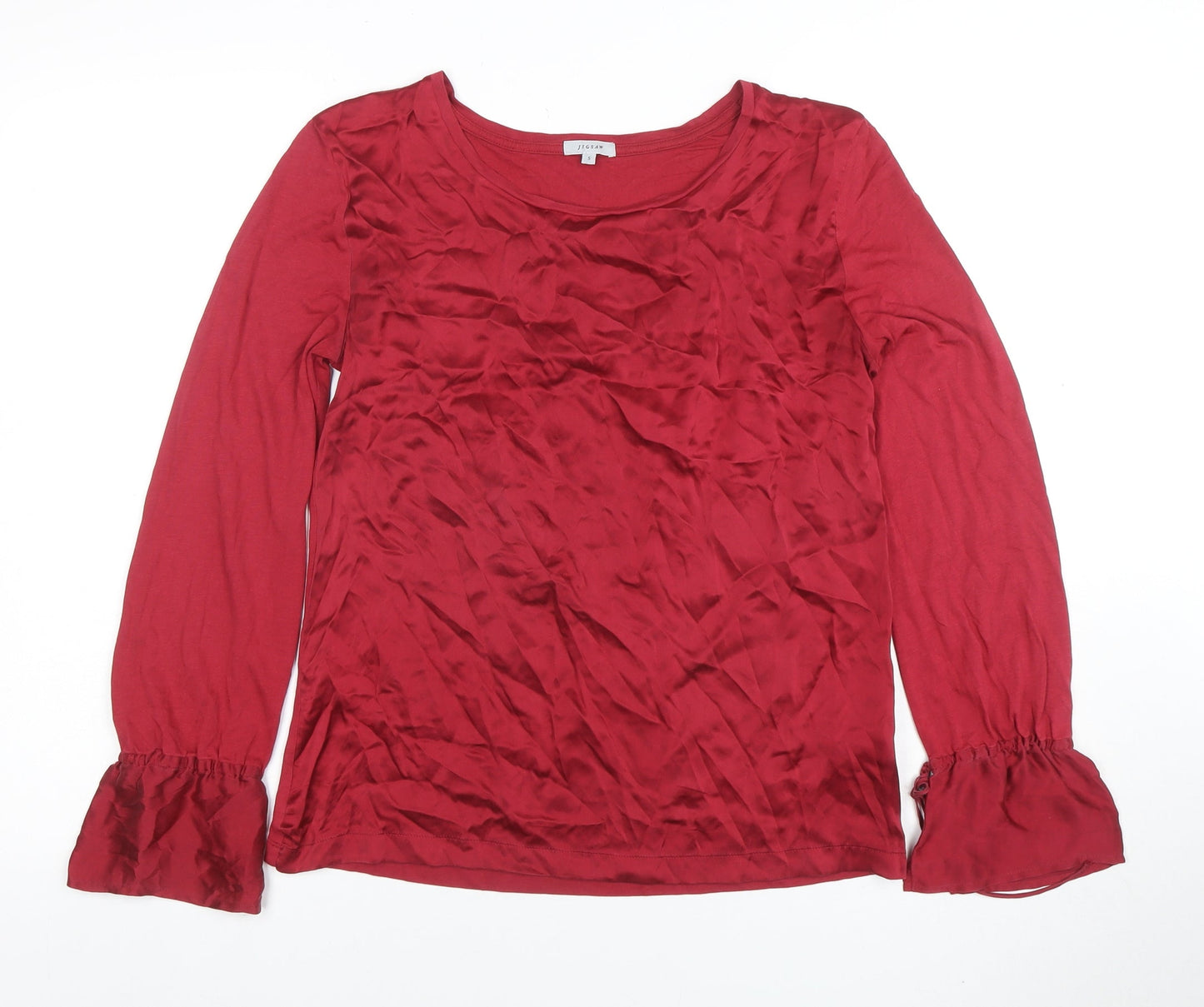 Womens UK Size S Jigsaw Red Tunic Blouse