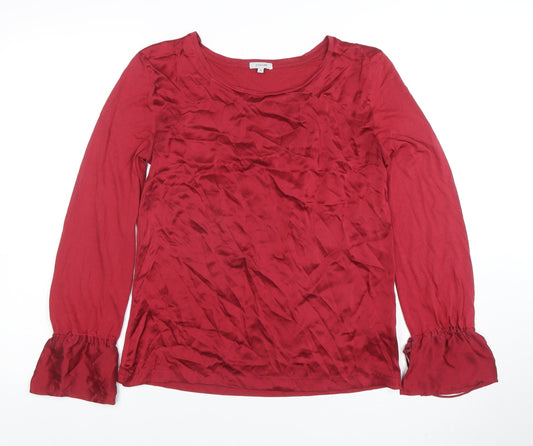 Womens UK Size S Jigsaw Red Tunic Blouse