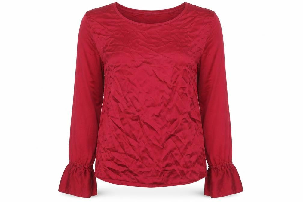 Womens UK Size S Jigsaw Red Tunic Blouse