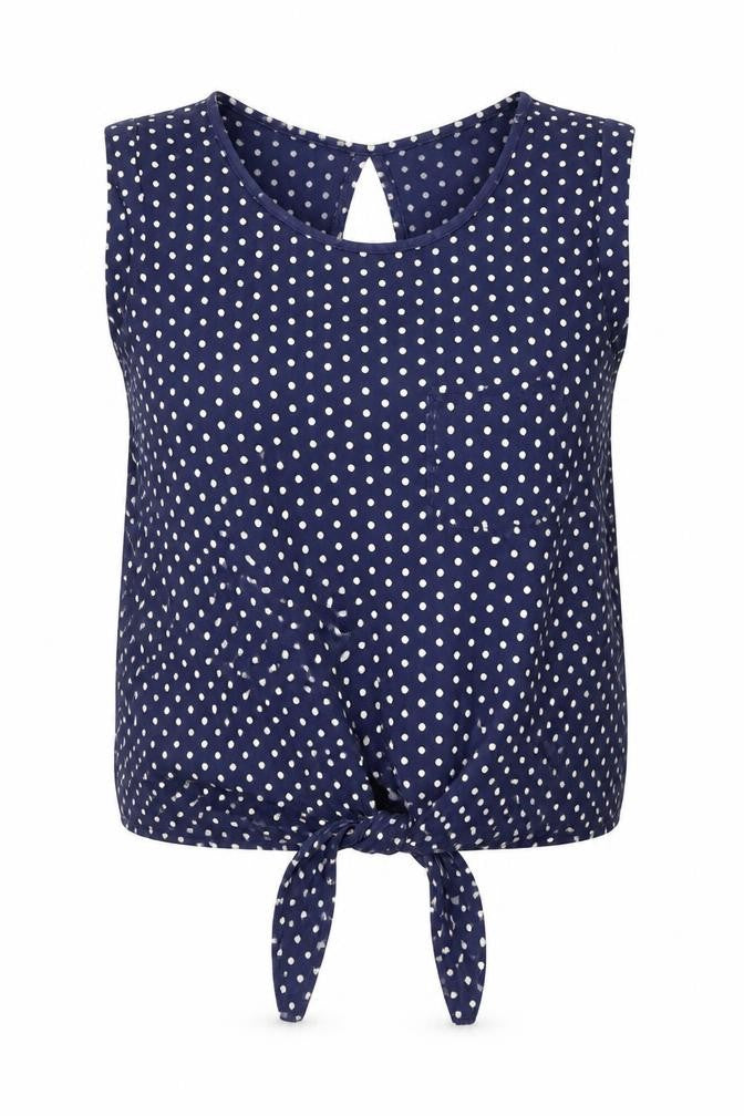 Womens UK Size 8 Look Blue Cropped Blouse