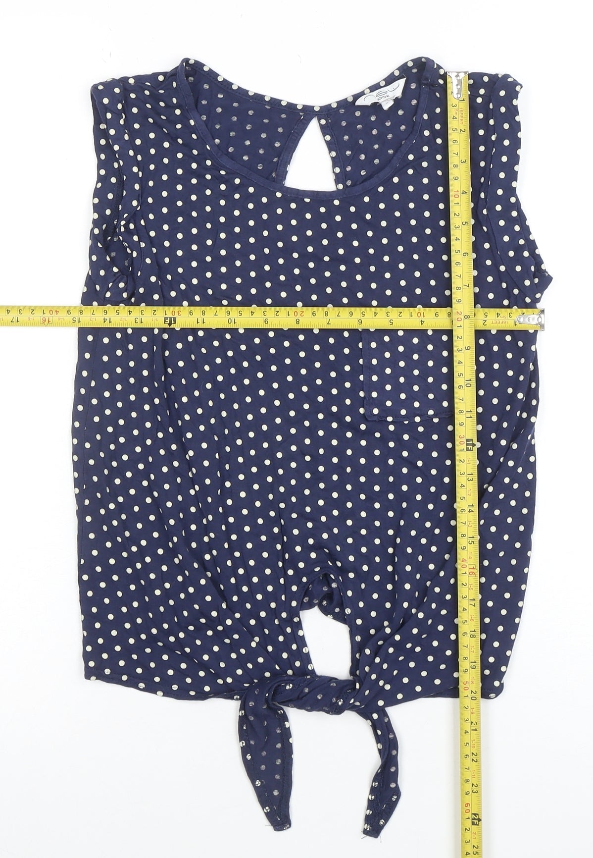 Womens UK Size 8 Look Blue Cropped Blouse