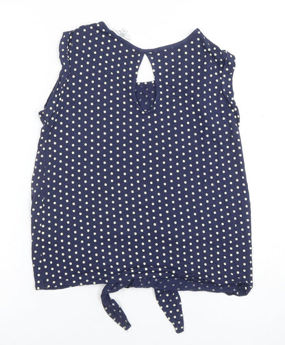 Womens UK Size 8 Look Blue Cropped Blouse