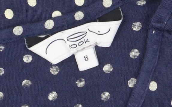 Womens UK Size 8 Look Blue Cropped Blouse
