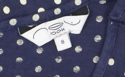 Womens UK Size 8 Look Blue Cropped Blouse