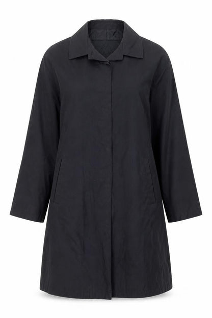 Nuage Women's Black Size 14 Long Waterproof Rain Coat
